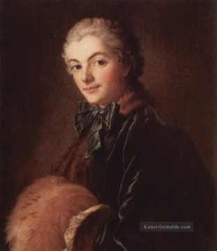 François Boucher Werke - Porträt einer Dame mit Muff Francois Boucher